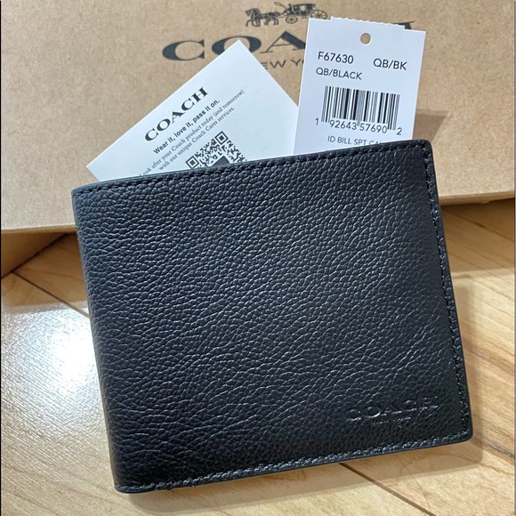 Coach Handbags - 💯NEW🆕Coach Men Wallet/with ID window/black/leather